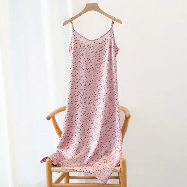 Strappy Satin Silk Slip Dress