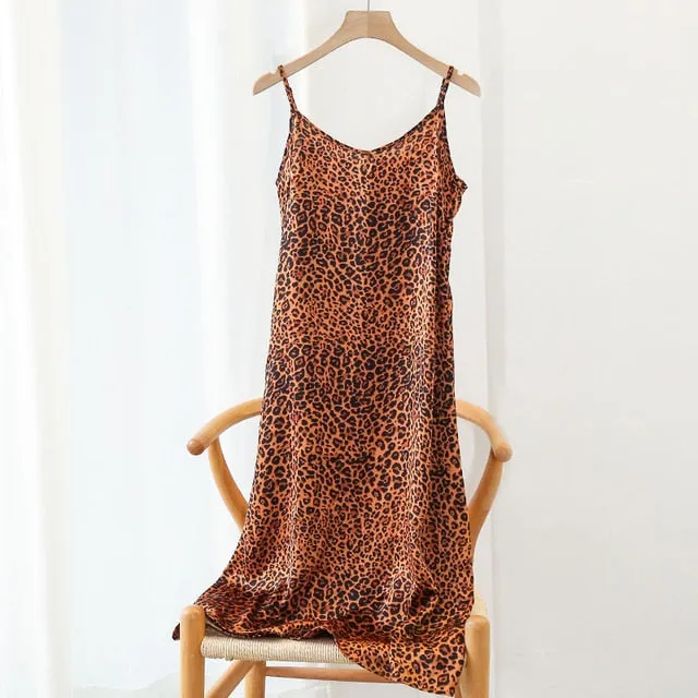 Strappy Satin Silk Slip Dress
