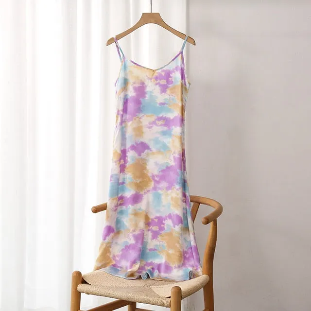 Strappy Satin Silk Slip Dress