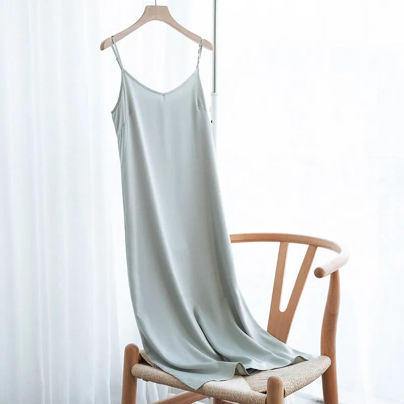 Strappy Satin Silk Slip Dress