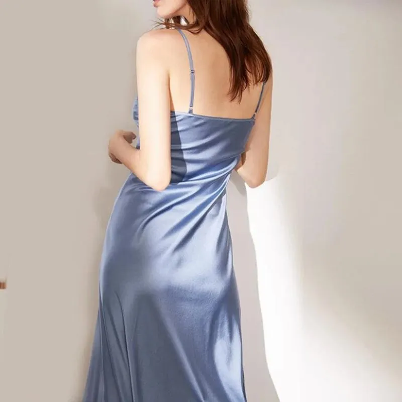 Strappy Satin Silk Slip Dress