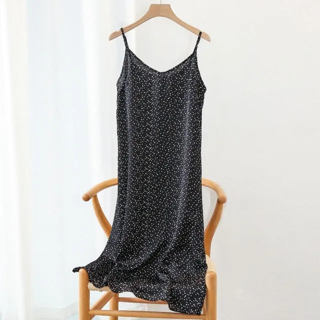 Strappy Satin Silk Slip Dress