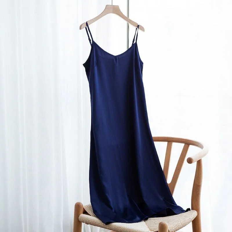 Strappy Satin Silk Slip Dress