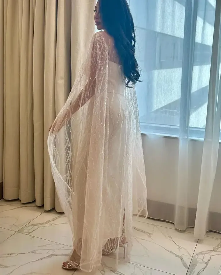 Striaght strapless prom dresses with sequined jacket M 138570