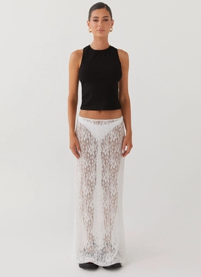 Sugar Sweet Lace Maxi Skirt - White Sugar Sweet Lace Maxi Skirt - White