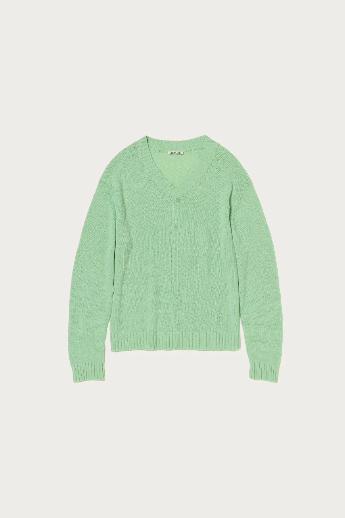 Summer Cashmere Knit V-Neck P/O - Light Green