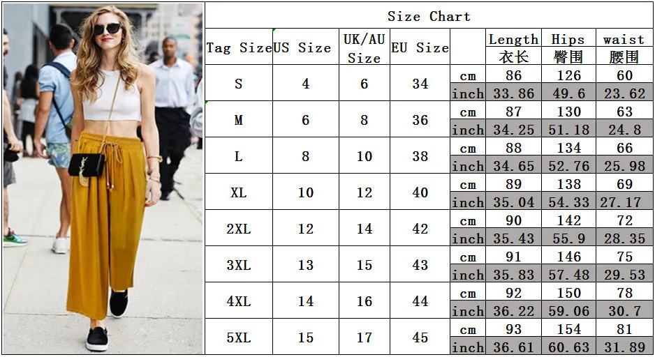 Summer Women Pants Europe Popular Plus Size All-Matching Loose Wide Leg Pants