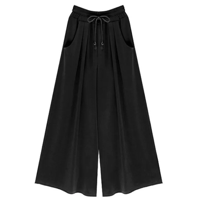 Summer Women Pants Europe Popular Plus Size All-Matching Loose Wide Leg Pants