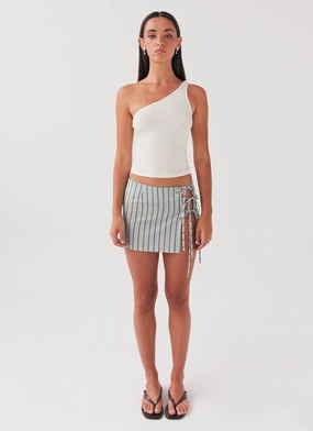 Summer Retreat Mini Skirt - Coastal Stripe Summer Retreat Mini Skirt - Coastal Stripe
