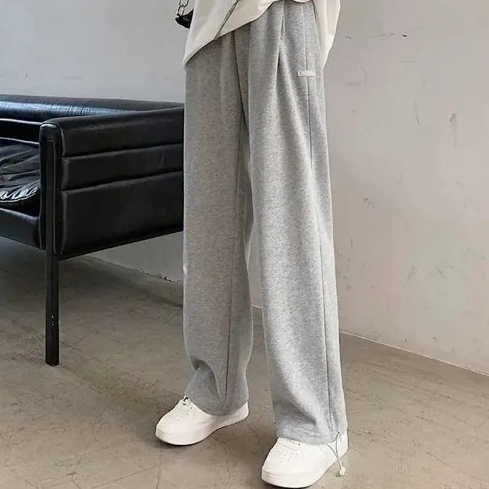 SummerSport Pants Women Loose Slim-Look Casual Straight Wide Leg Thin Pants