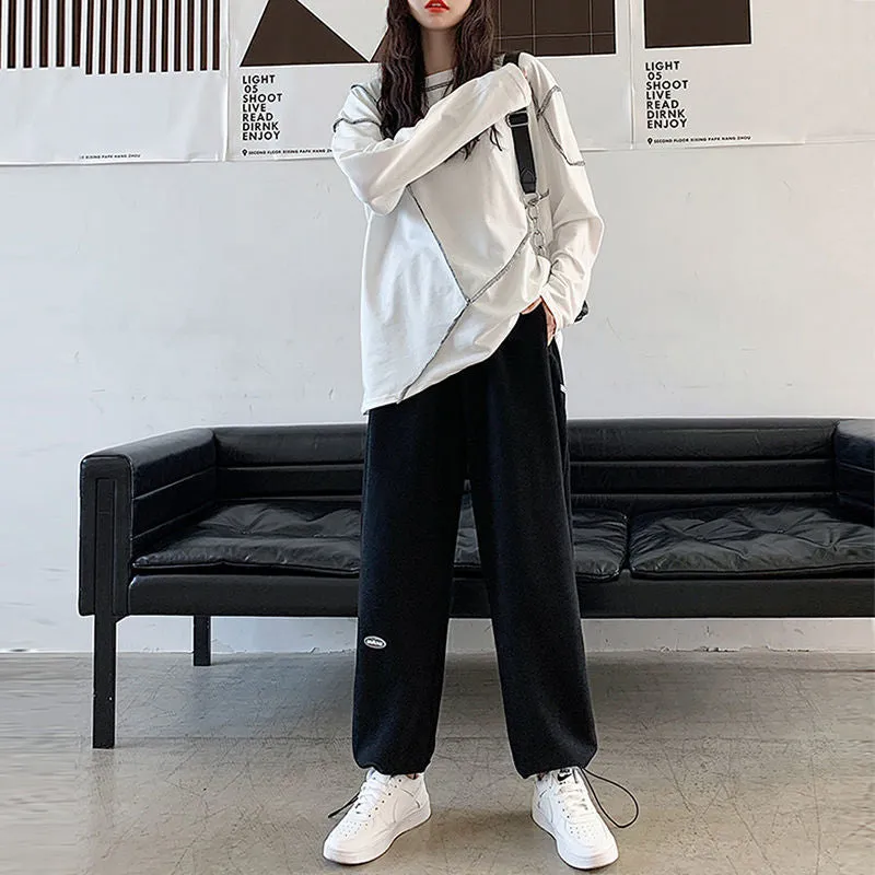 SummerSport Pants Women Loose Slim-Look Casual Straight Wide Leg Thin Pants