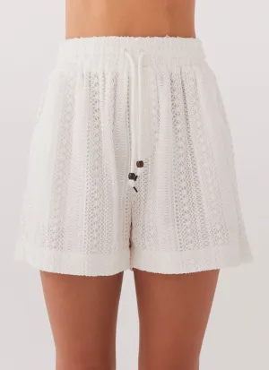 Sun Catcher Knit Shorts - Ivory Sun Catcher Knit Shorts - Ivory
