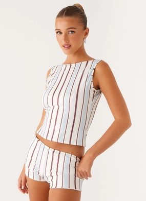 Sun's Out Tank Top - Blue Stripe Sun's Out Tank Top - Blue Stripe