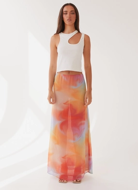 Sunlight Cascade Maxi Skirt - Rainbow Radiance Sunlight Cascade Maxi Skirt - Rainbow Radiance