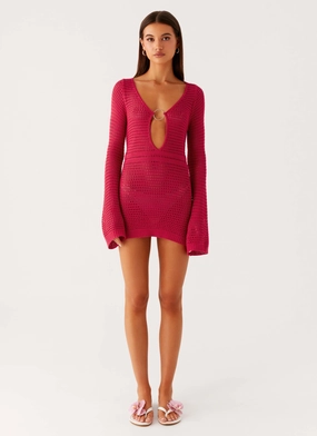 Sunriser Crochet Mini Dress - Pink Sunriser Crochet Mini Dress - Pink