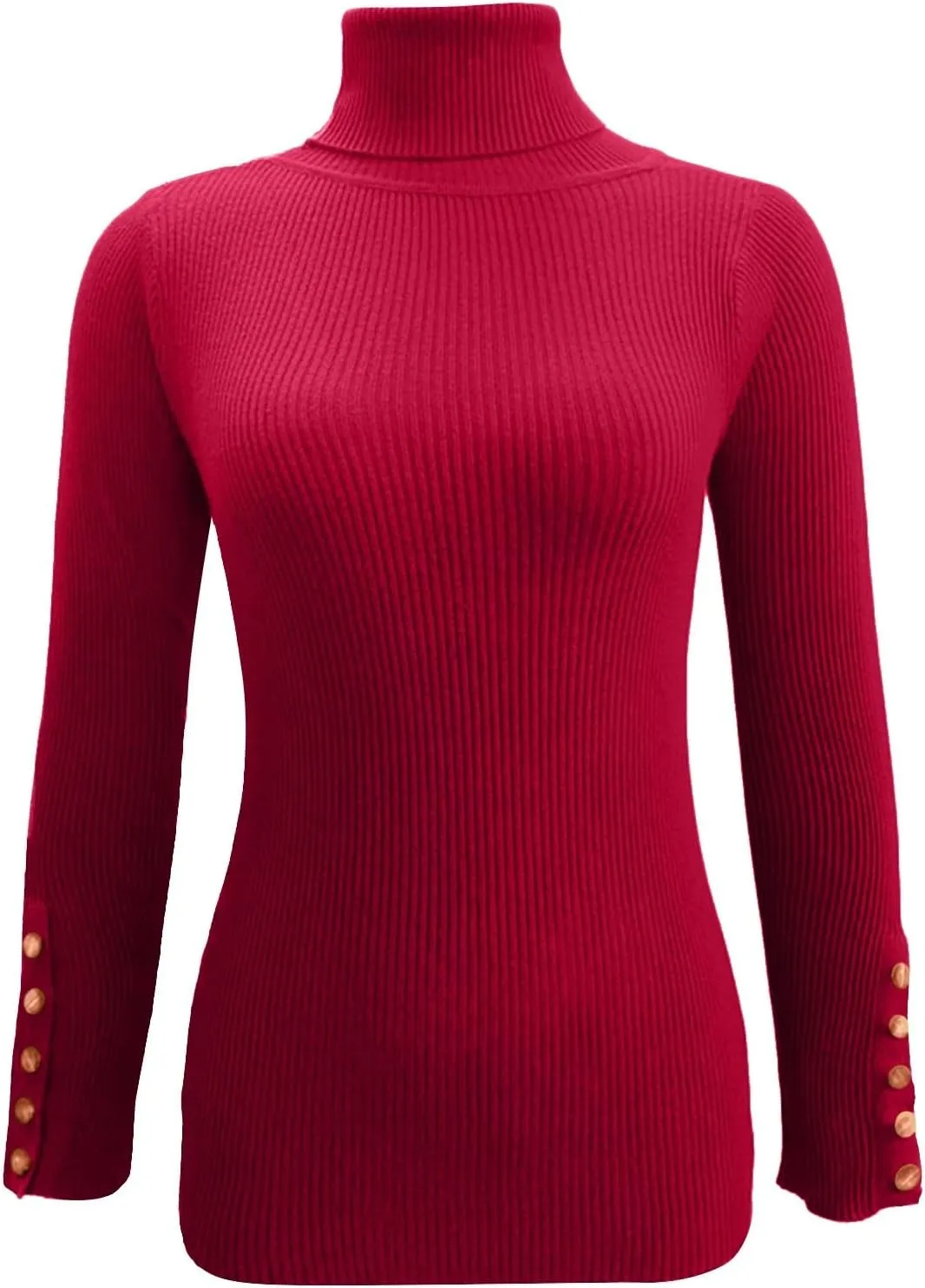 Sweaters for Women Casual Solid Color Turtleneck Sweatshirts Trendy Slim Long Sleeve Pullover Tops Fall Clothes