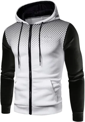 Sweatshirts for Men Hoodie Mens Hoodies Zip up Color Block Fleece Long Sleeve Sweatshirt Tops with Pocket