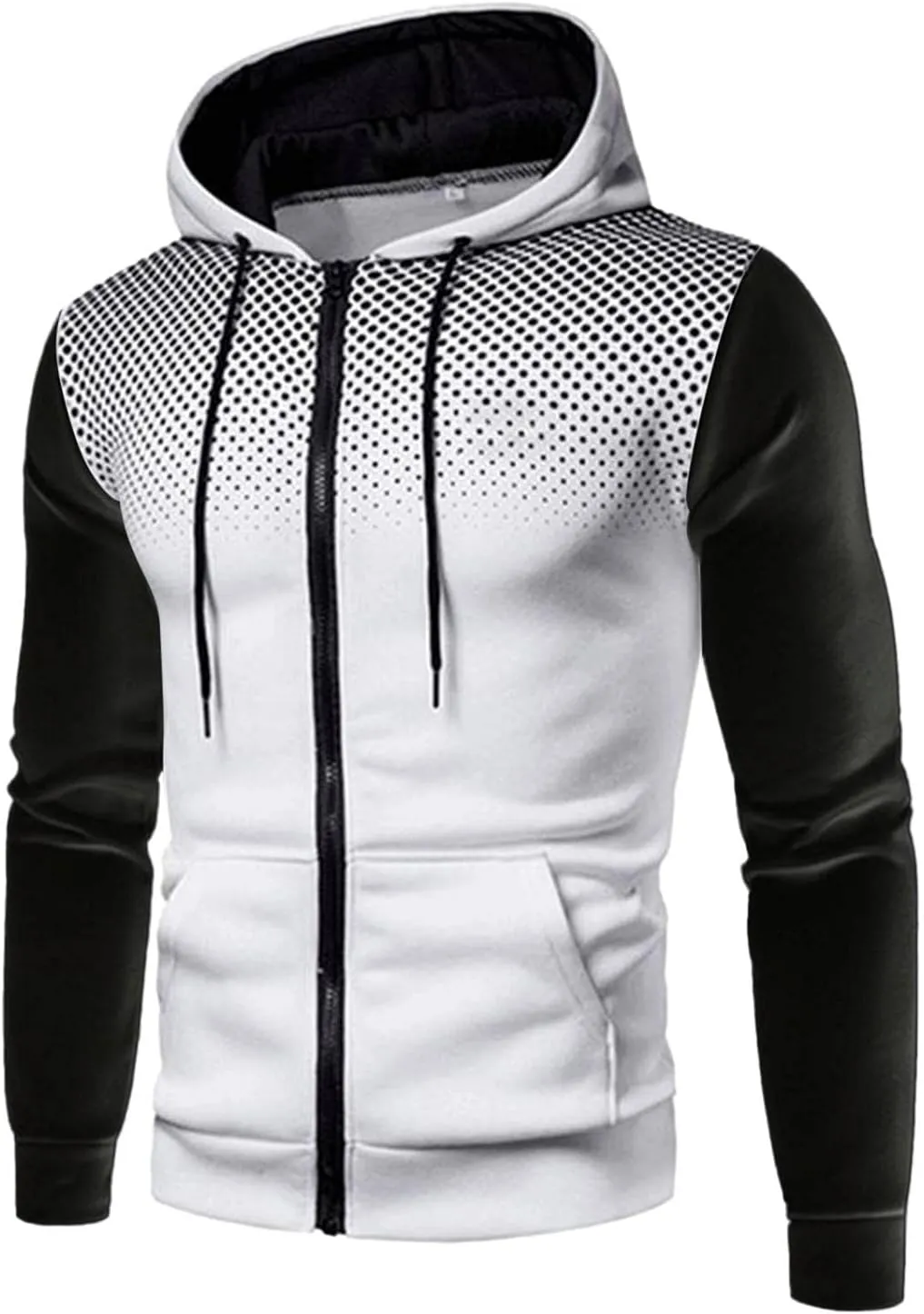Sweatshirts for Men Hoodie Mens Hoodies Zip up Color Block Fleece Long Sleeve Sweatshirt Tops with Pocket