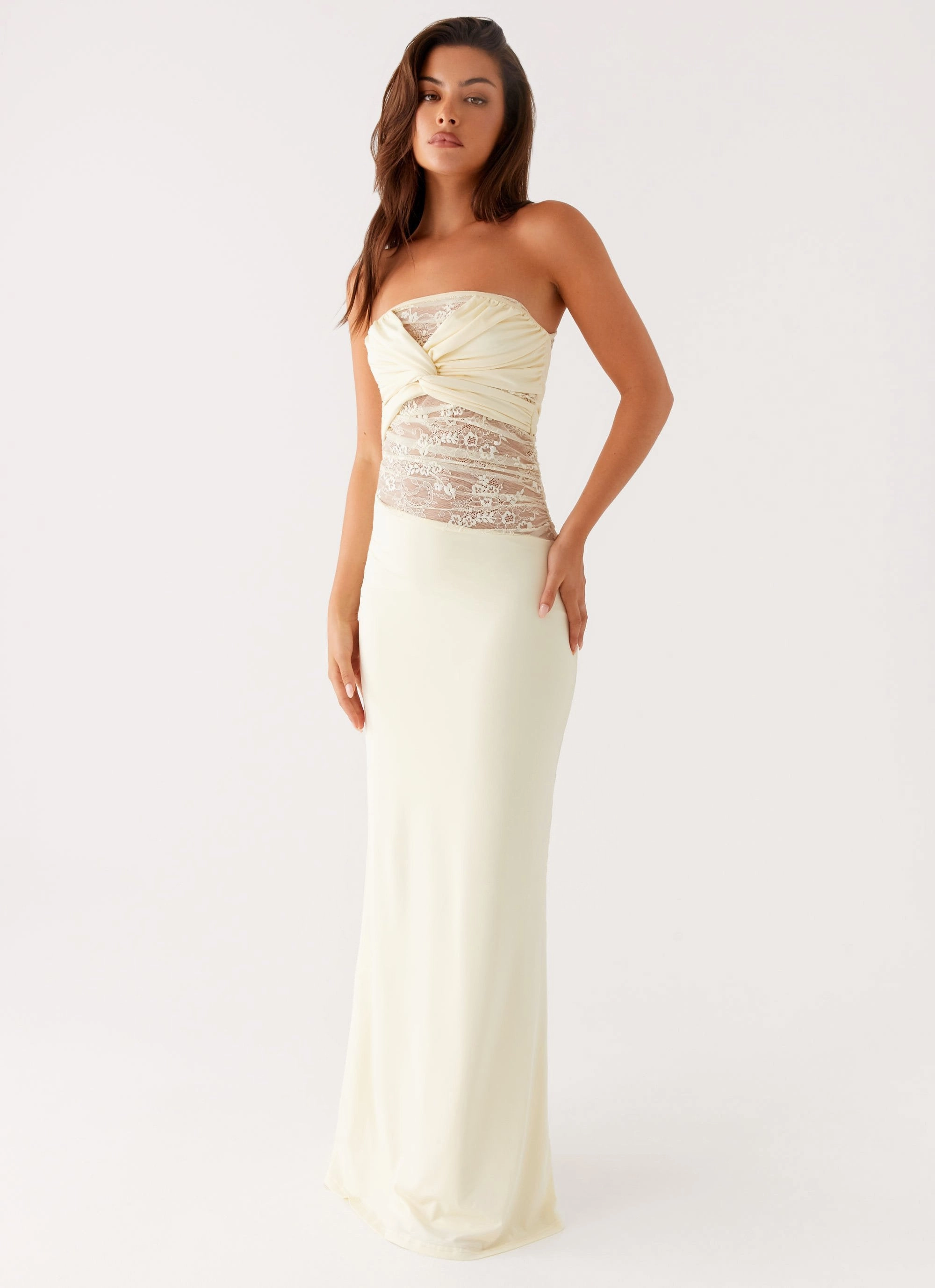 Sweet Energy Strapless Maxi Dress - Yellow