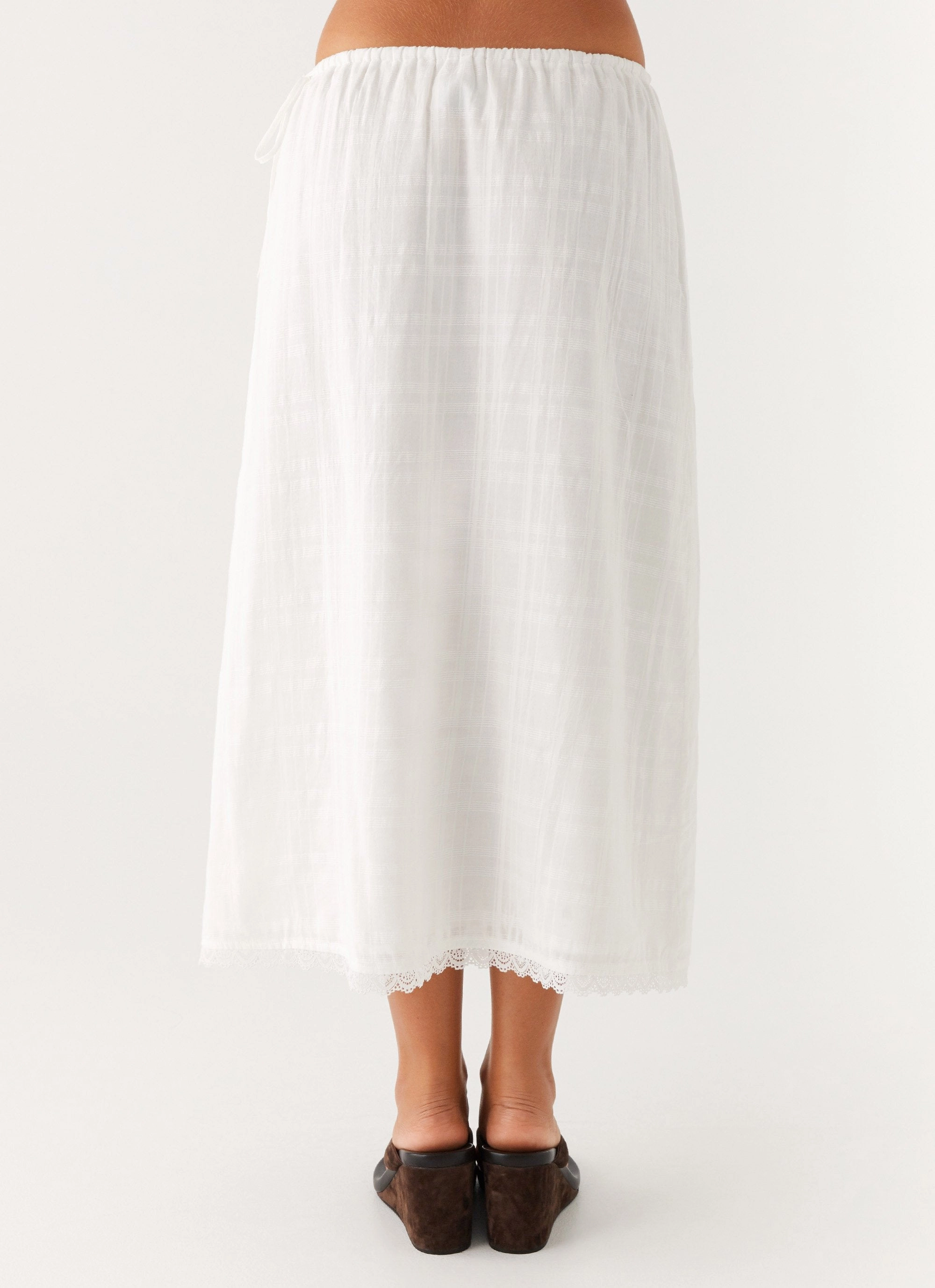 Sweet Lullaby Midi Skirt - White