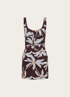 Sweet Melody Ruched Mini Dress - Opulent Brown Sweet Melody Ruched Mini Dress - Opulent Brown