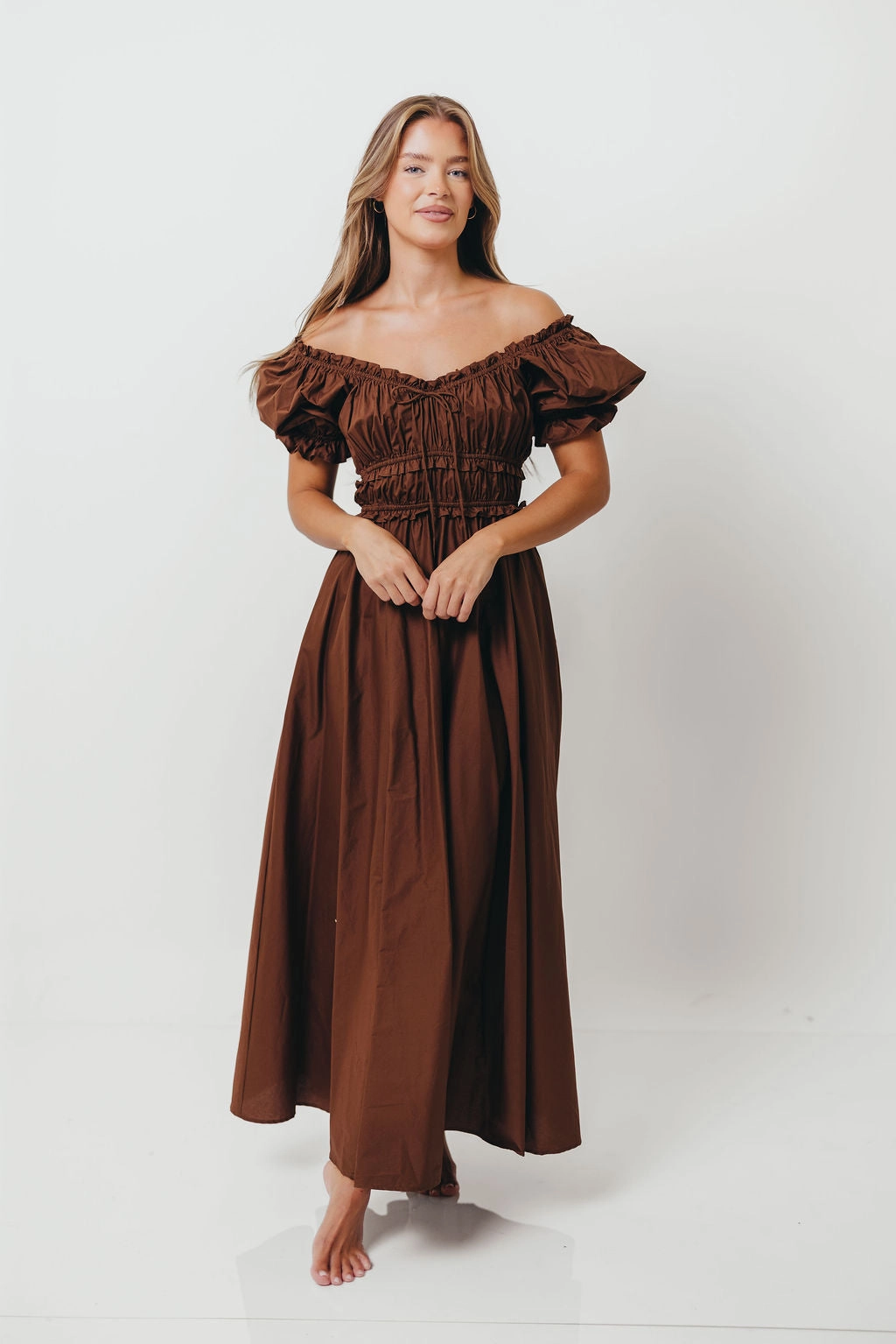 Sydnee Cotton Maxi Dress in Chocolate Brown - Bump Friendly - Restocking in Nov