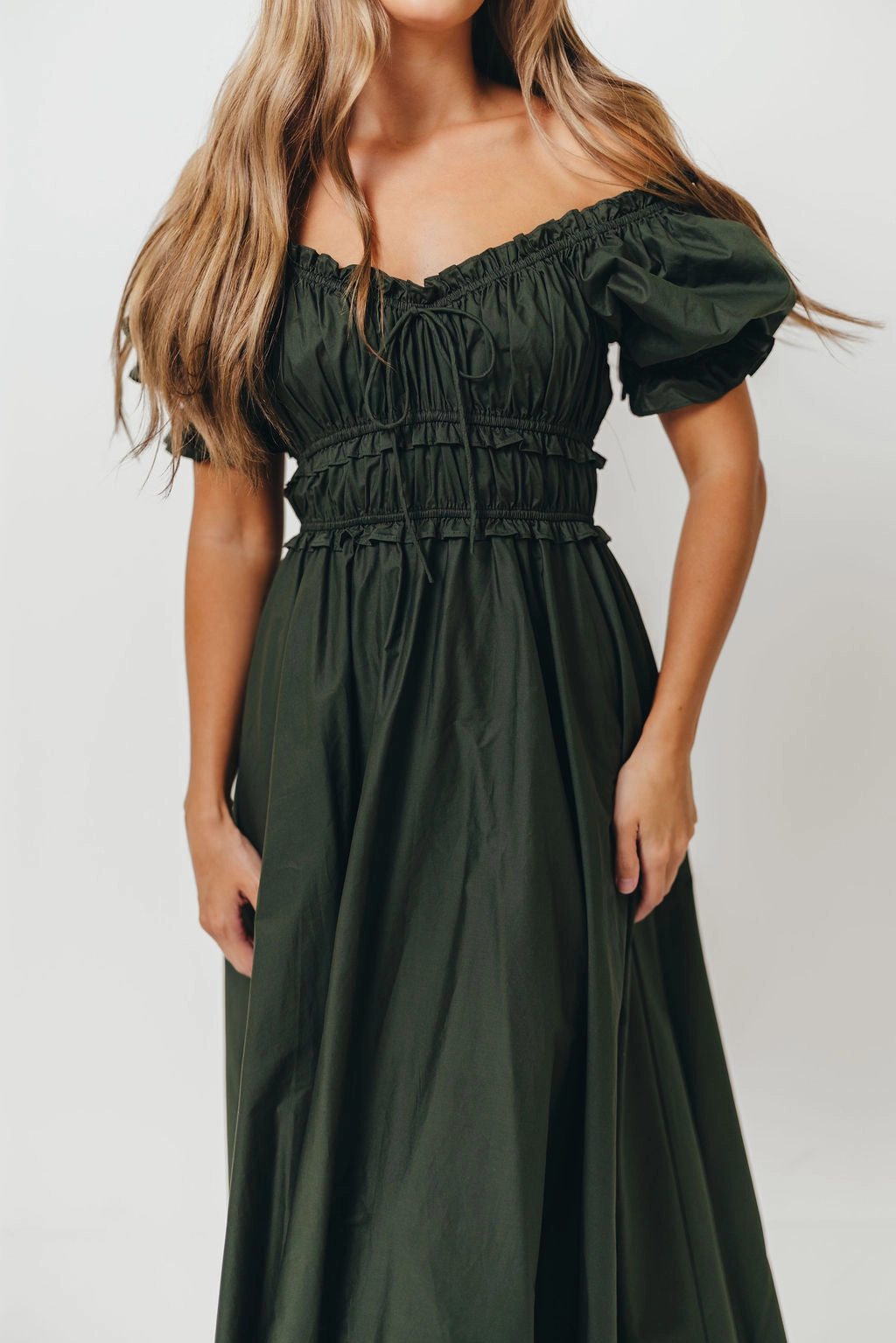 Sydnee Cotton Maxi Dress in Evergreen - Bump Friendly - Restocking in Nov