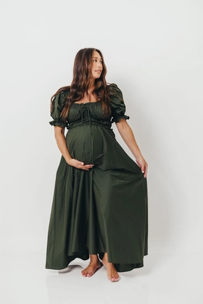 Sydnee Cotton Maxi Dress in Evergreen - Bump Friendly - Restocking in Nov Sydnee Cotton Maxi Dress in Evergreen - Bump Friendly - Restocking in Nov