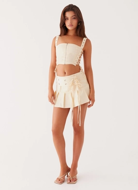 Tahnee Eyelet Crop Top - Ivory Tahnee Eyelet Crop Top - Ivory