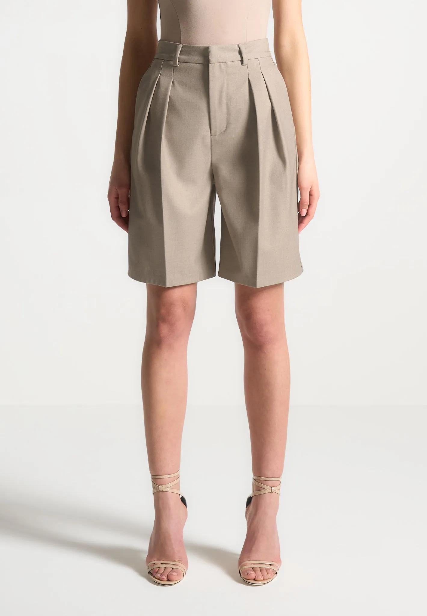 Tailored City Shorts - Taupe