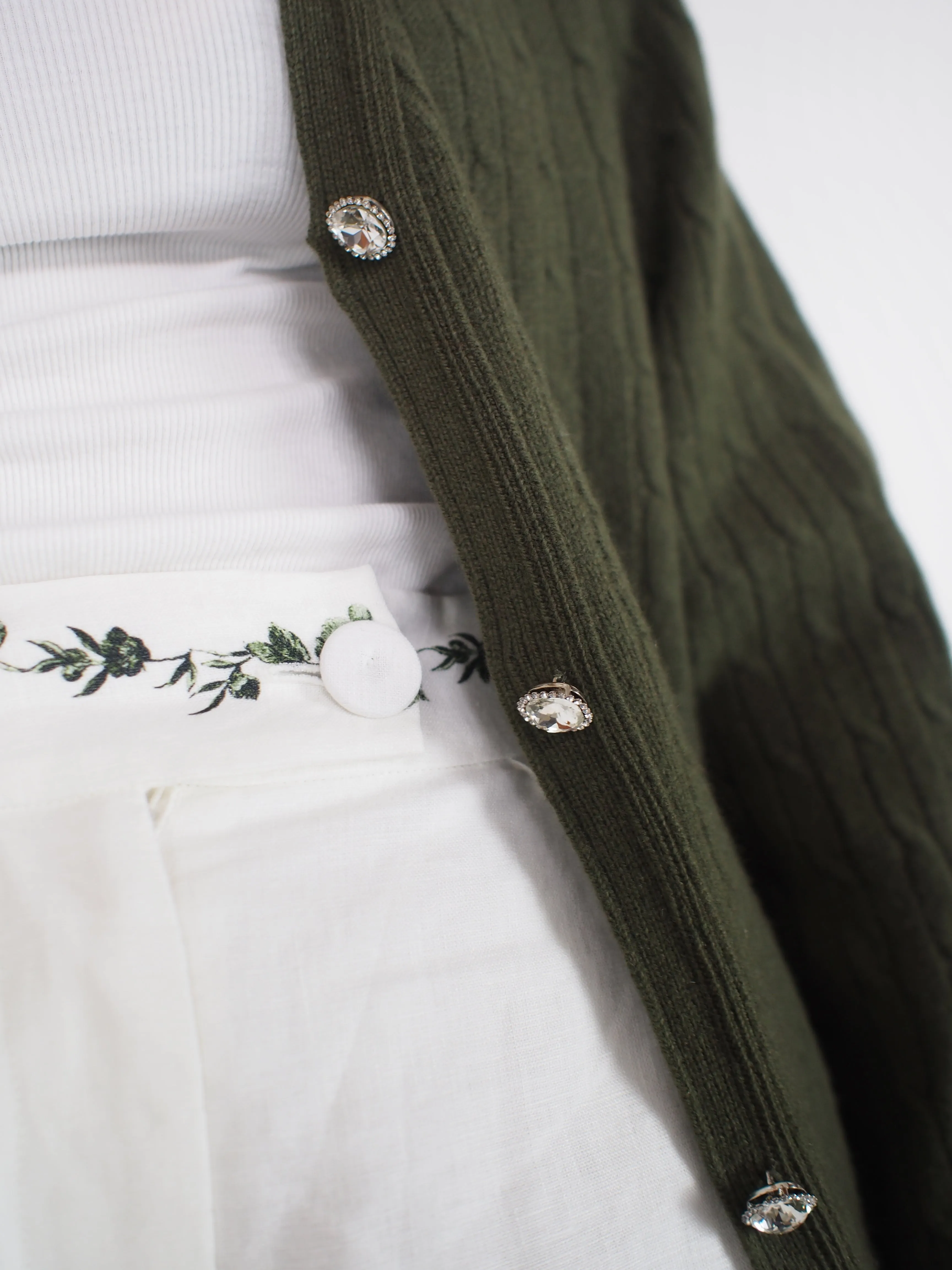 Tailored Shorts - White & Green