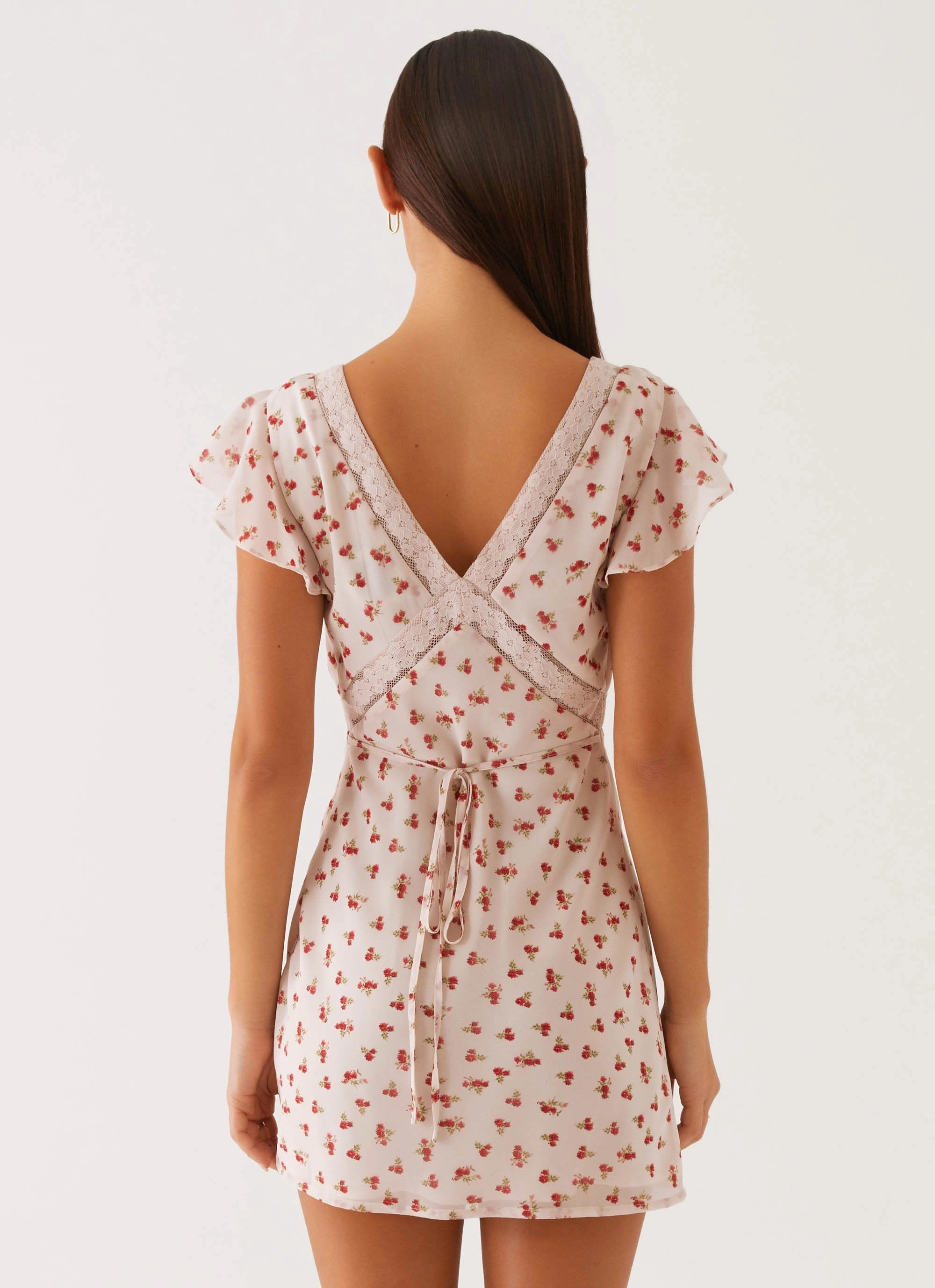 Tangled dreams Mini Dress - Red Ditsy Floral