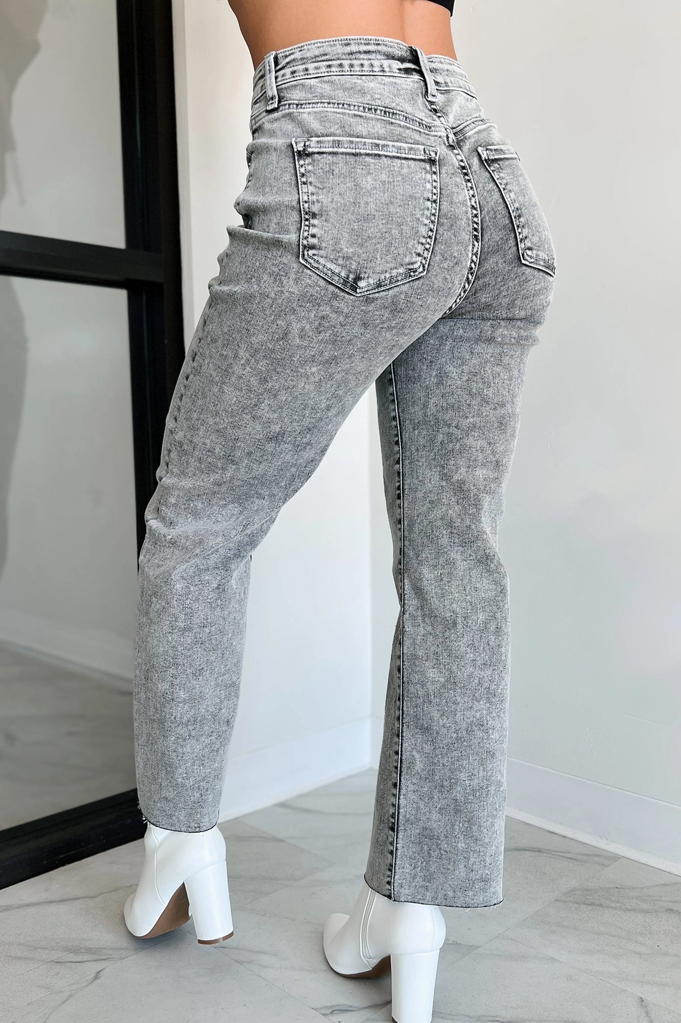 Tannis High Rise Wide Leg Sneak Peek Jeans (Light Acid)