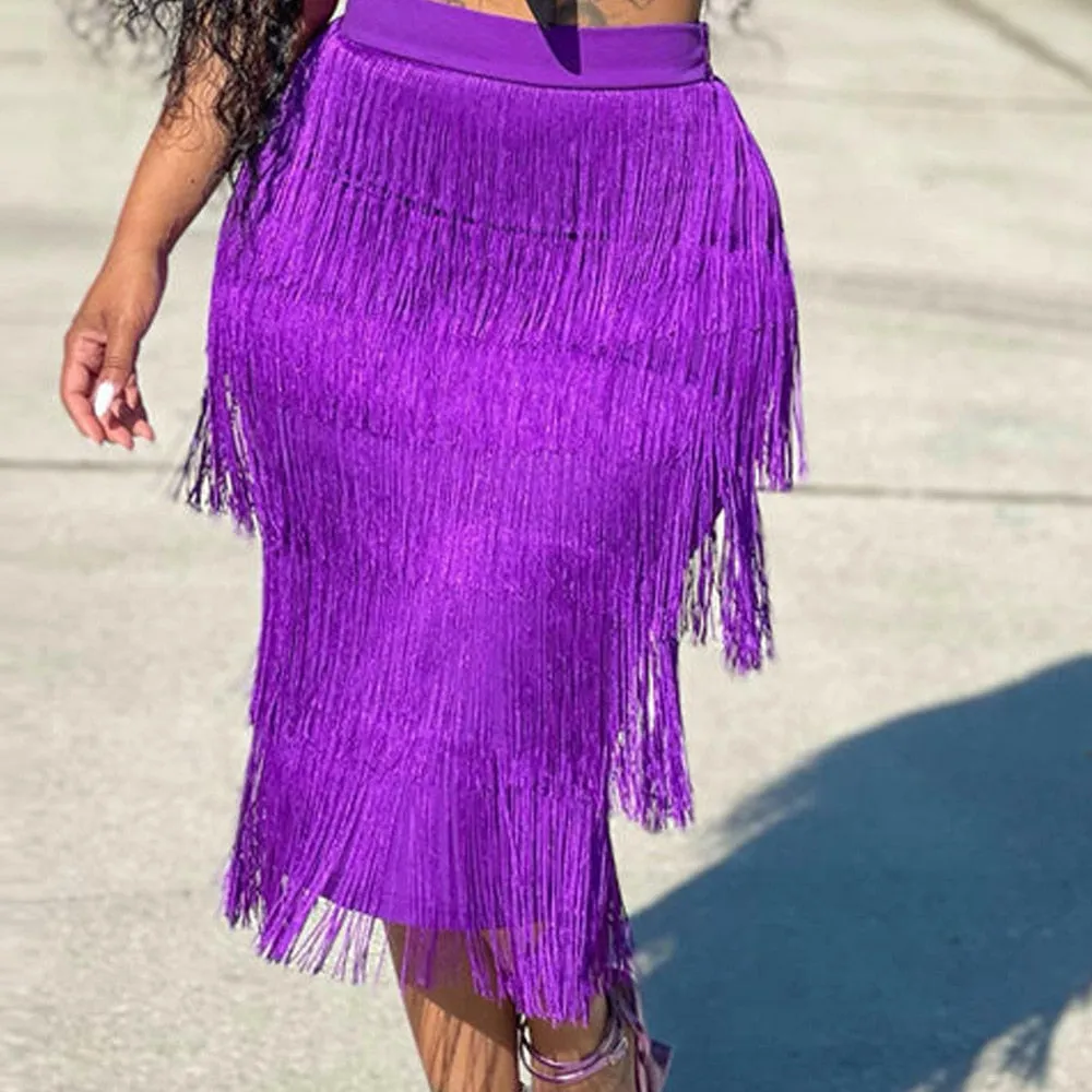 Tassel Fringe Bodycon Pencil Skirts