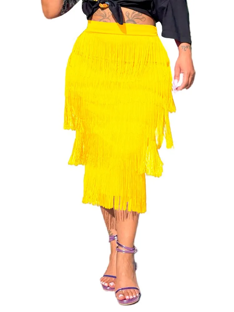Tassel Fringe Bodycon Pencil Skirts