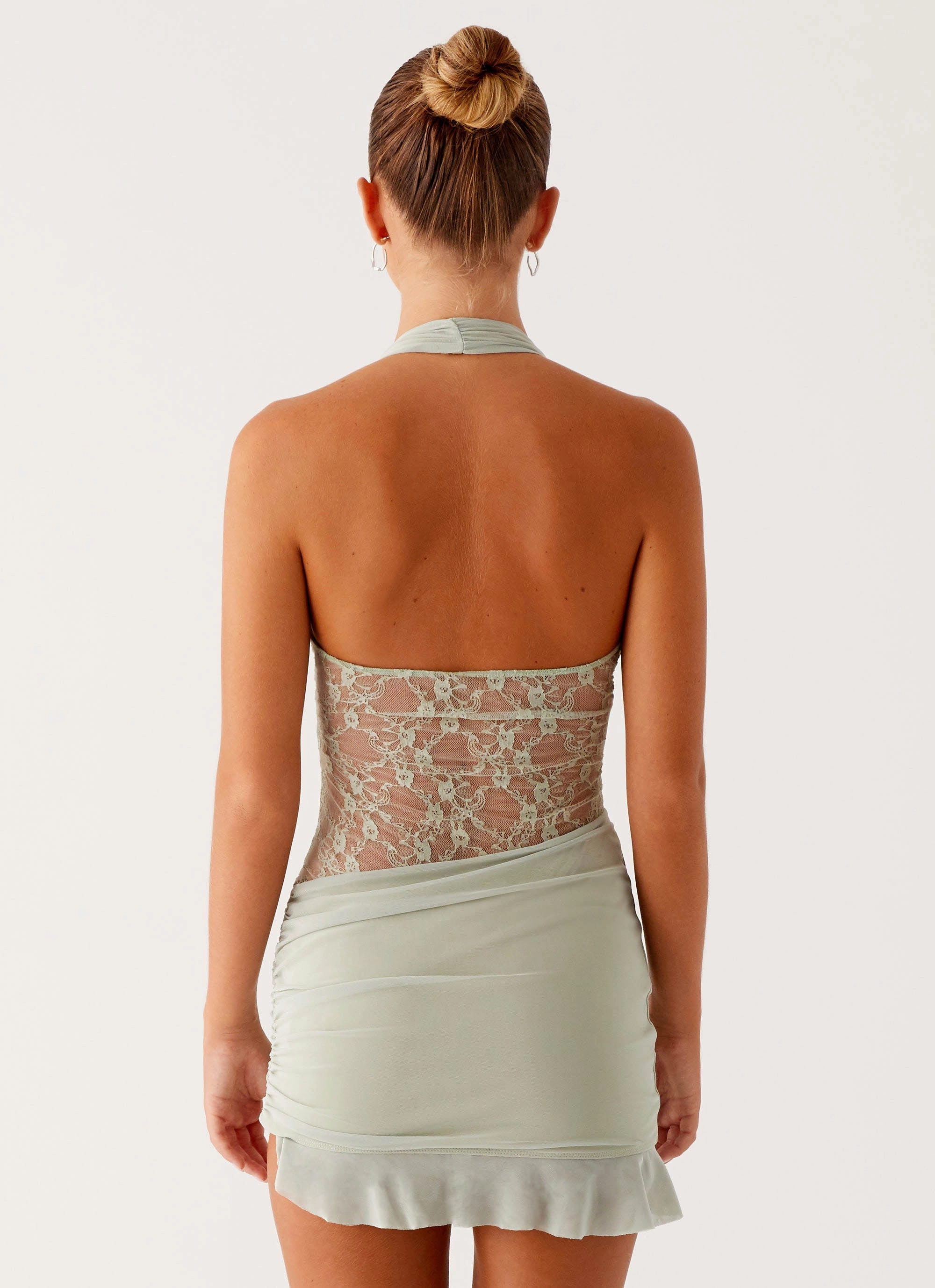 Tate Mesh Mini Dress - Sage