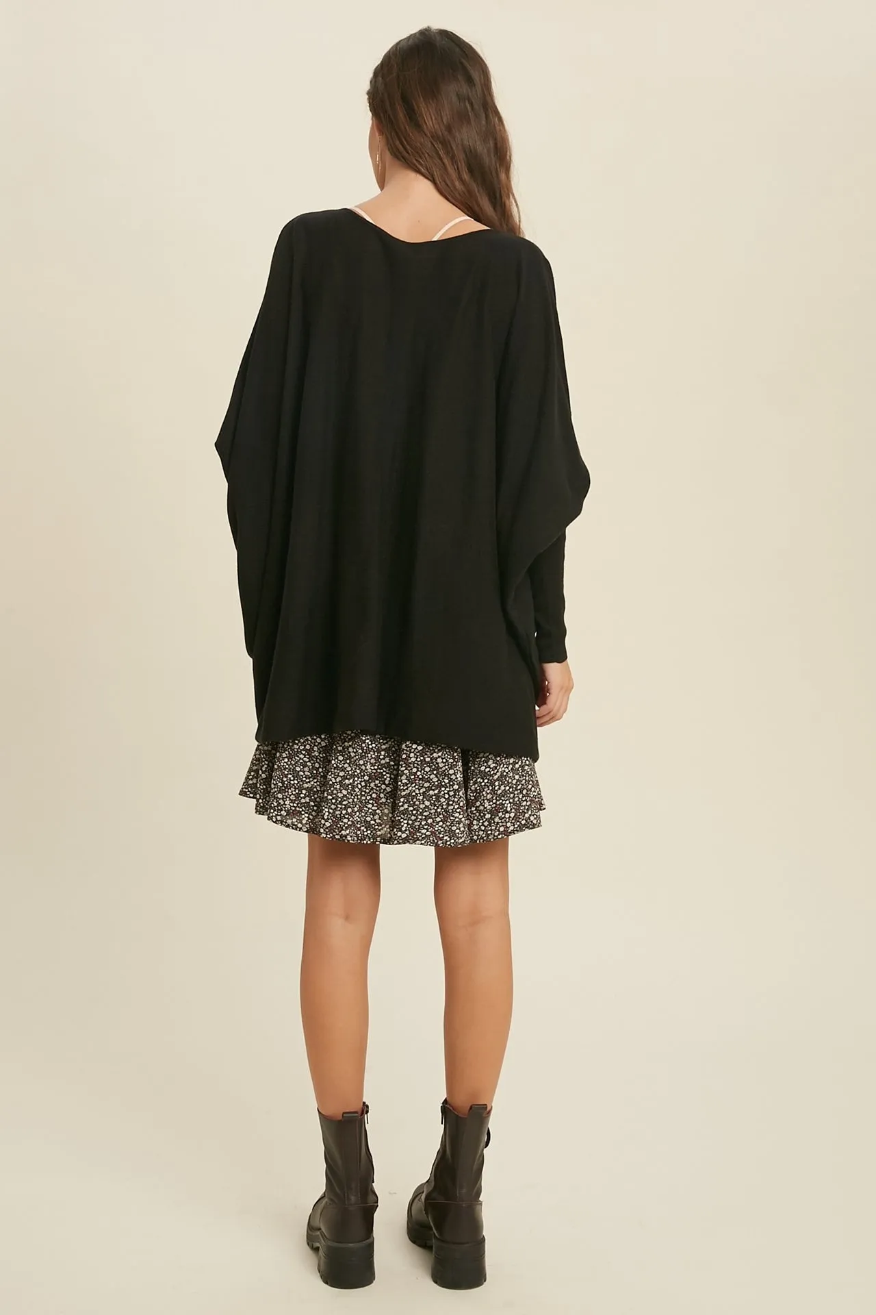 Tatum Twist Back Sweater in Black