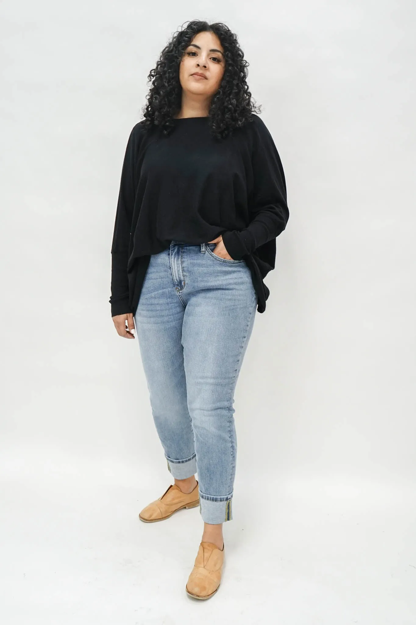 Tatum Twist Back Sweater in Black