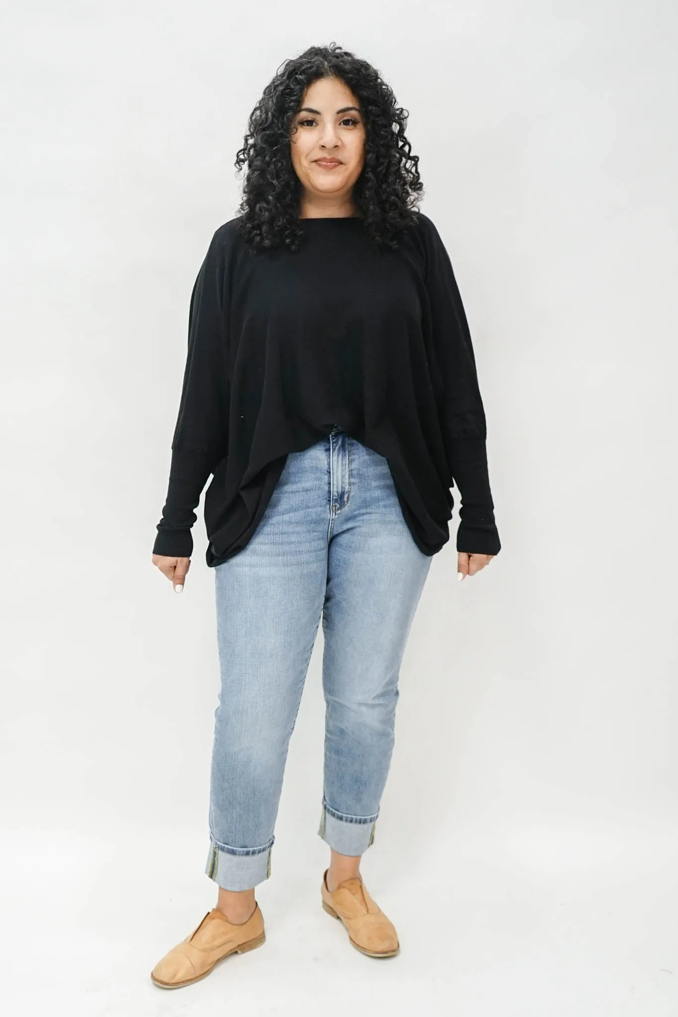 Tatum Twist Back Sweater in Black