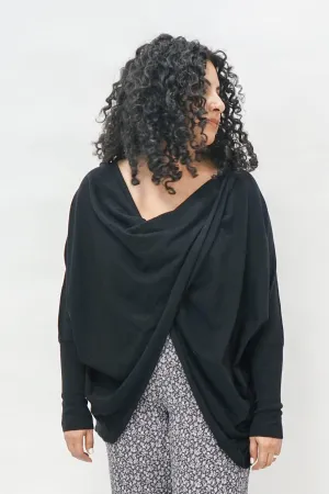 Tatum Twist Back Sweater in Black
