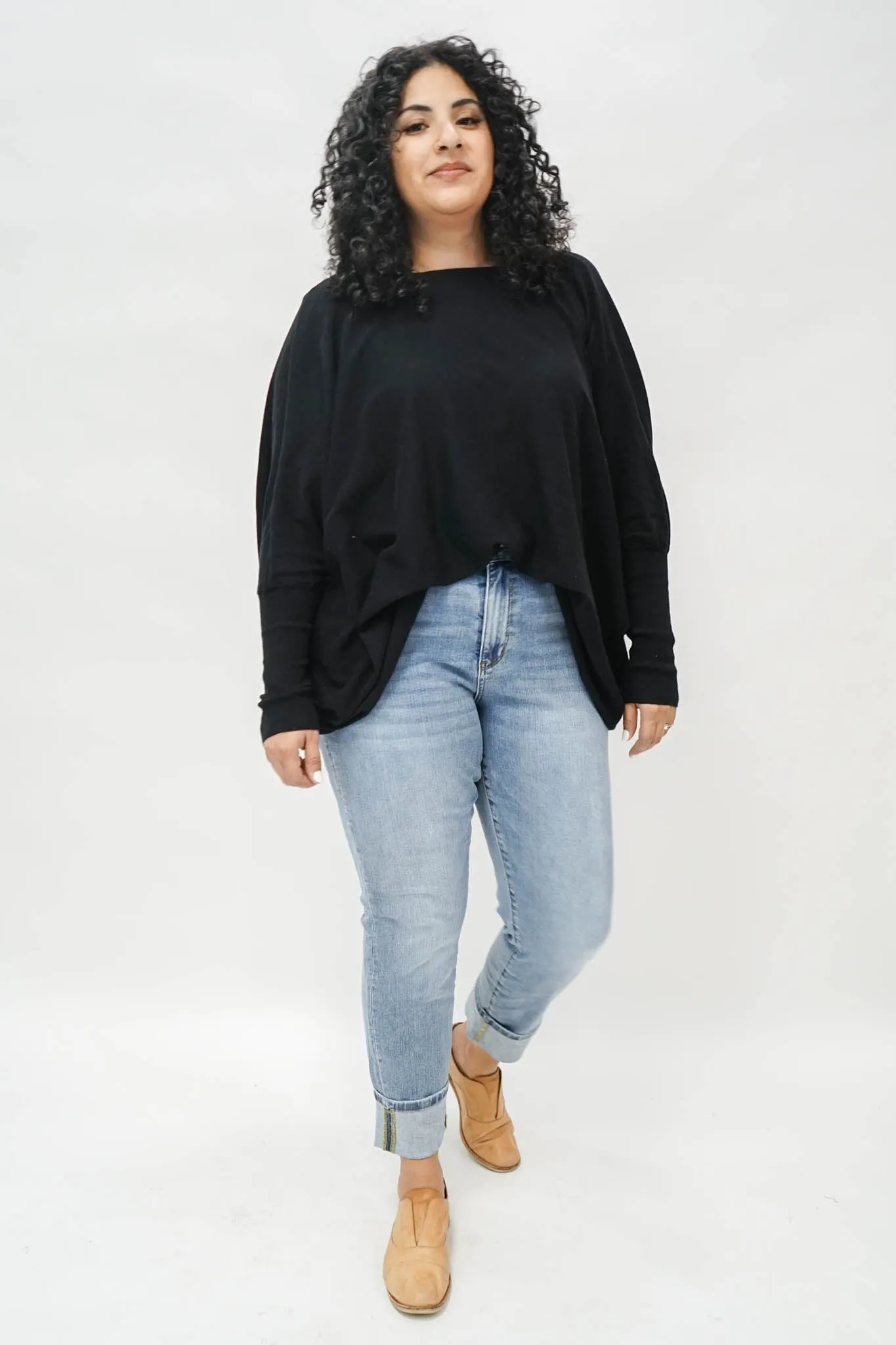 Tatum Twist Back Sweater in Black
