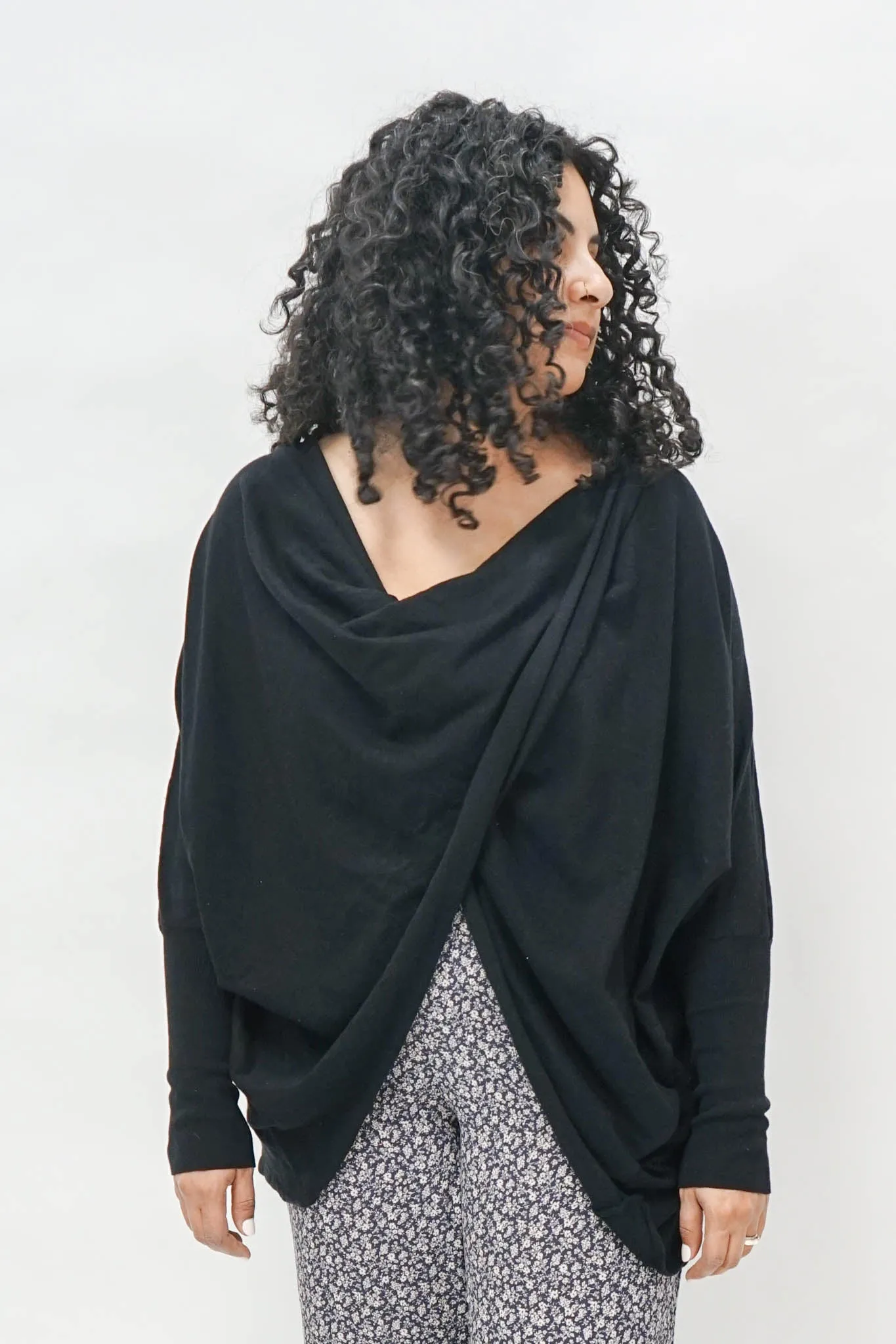 Tatum Twist Back Sweater in Black