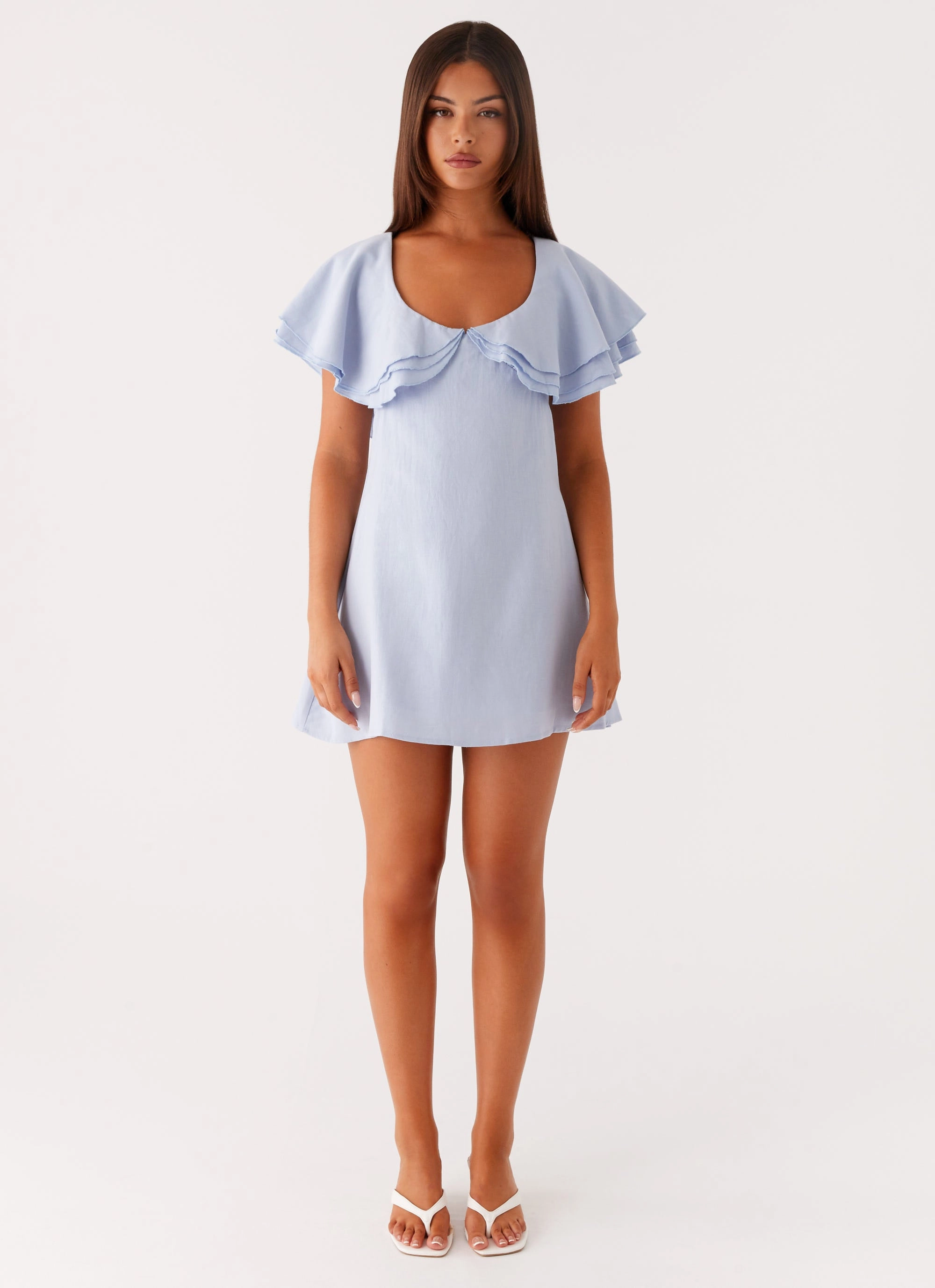 Taye Linen Mini Dress - Blue