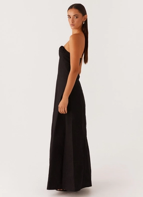 Tayla Linen Maxi Dress - Black Tayla Linen Maxi Dress - Black