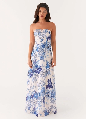 Tayla Linen Maxi Dress - Serene Sky Floral Tayla Linen Maxi Dress - Serene Sky Floral