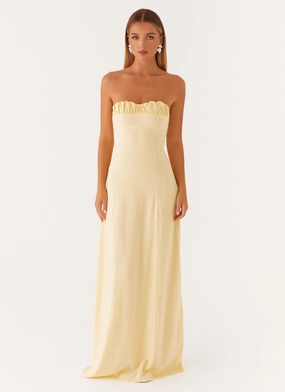 Tayla Linen Maxi Dress - Yellow Tayla Linen Maxi Dress - Yellow