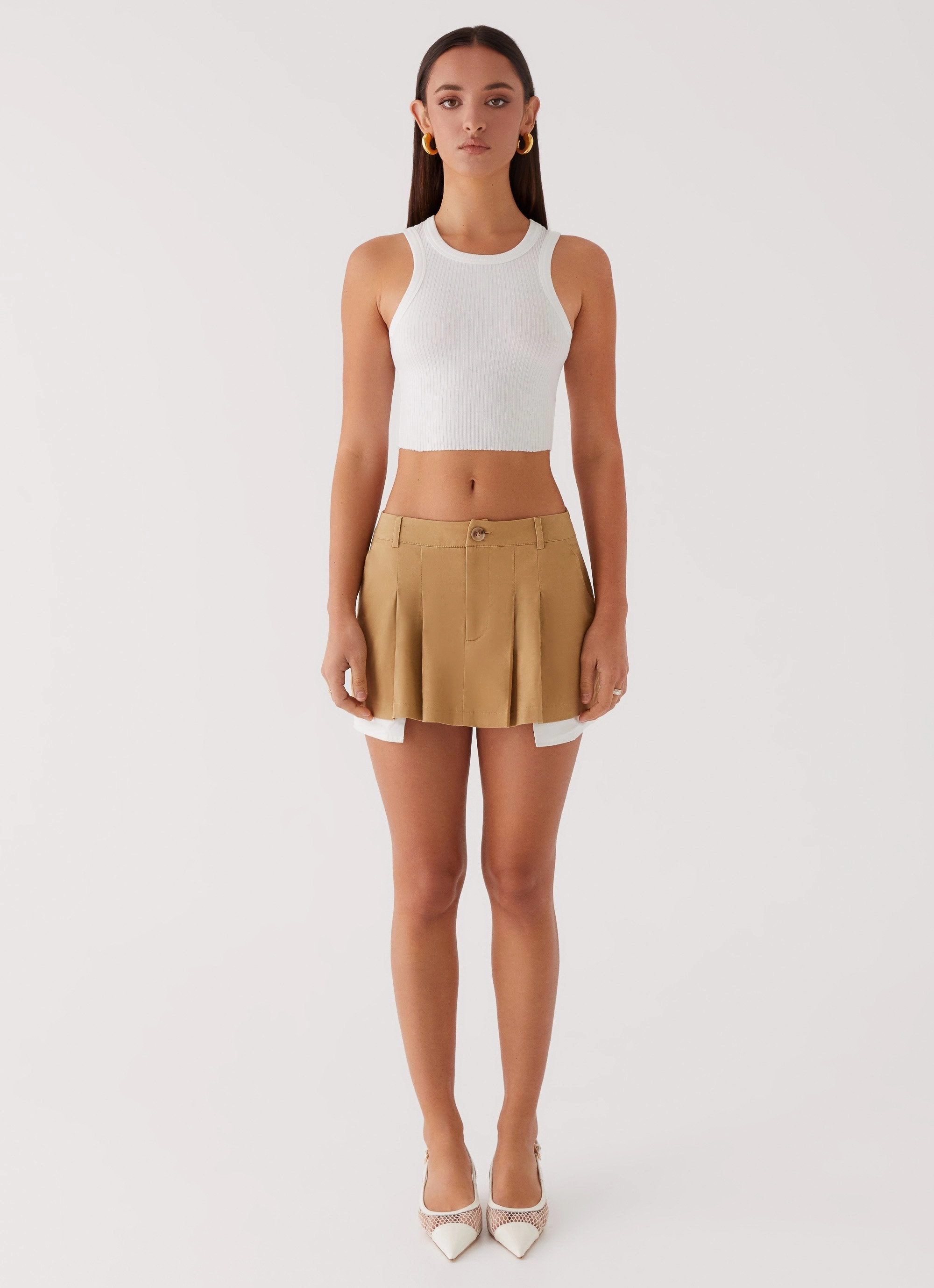 Tegan Cargo Mini Skirt - Tan