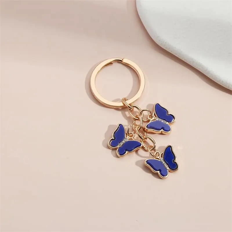 tenghong2021 1~3 Pcs Butterfly Charms Keychain Unique Cute Acrylic Crystal Chain Keyring Purse Bag Accessories
