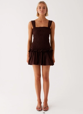 Tenielle Mini Dress - Brown Tenielle Mini Dress - Brown