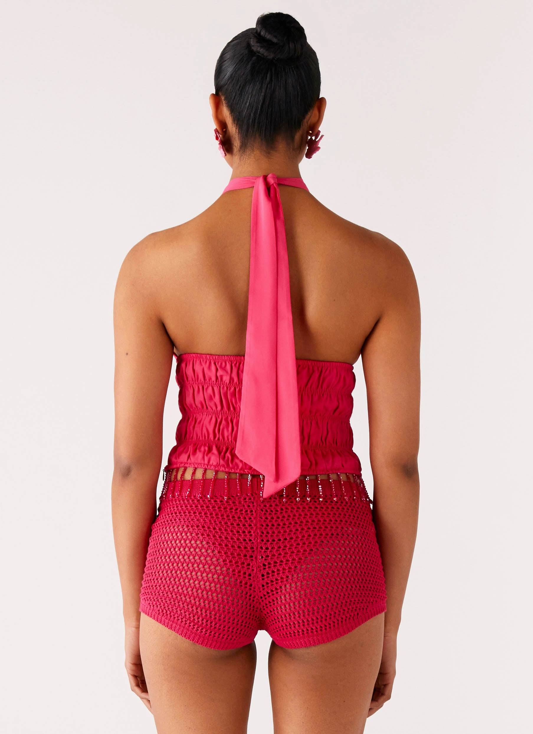 Teuila Beaded Top - Fuchsia